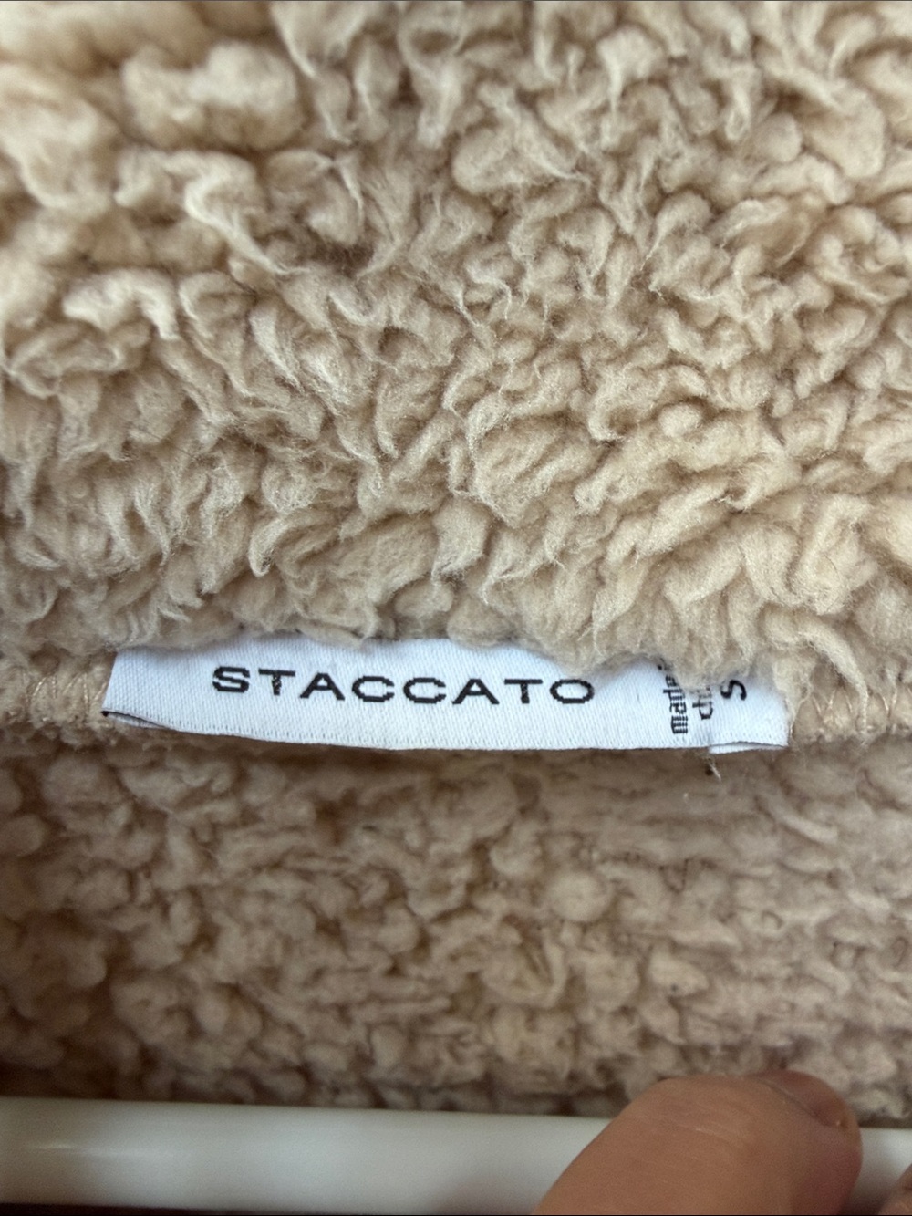 Staccato Beige Sherpa Half-Zip Turtleneck Pullover - Women’s Size S - Picture 2 of 5